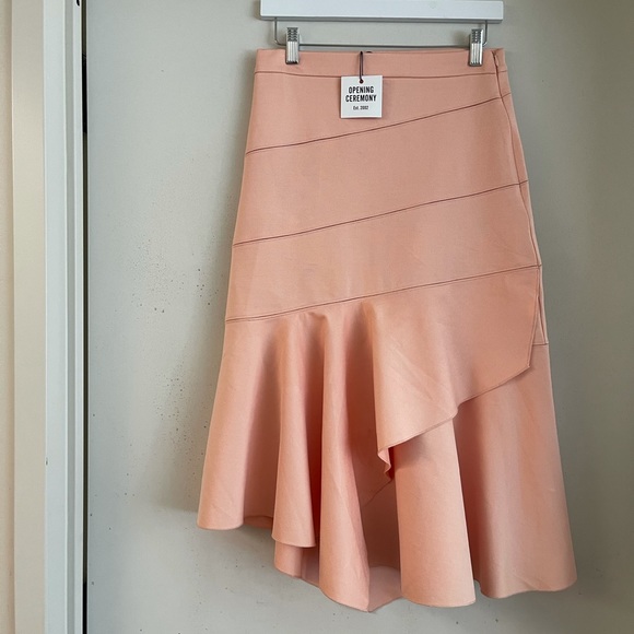 Opening Ceremony Salmon Asymmetrical Midi Skirt - Picture 1 of 3
